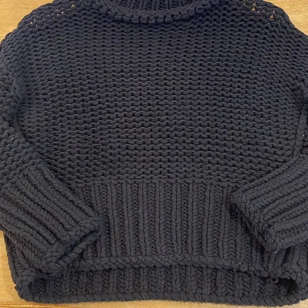 Free People Womens Open Chunky Knit‎ My Only Sunshine Sweater Black Size XS